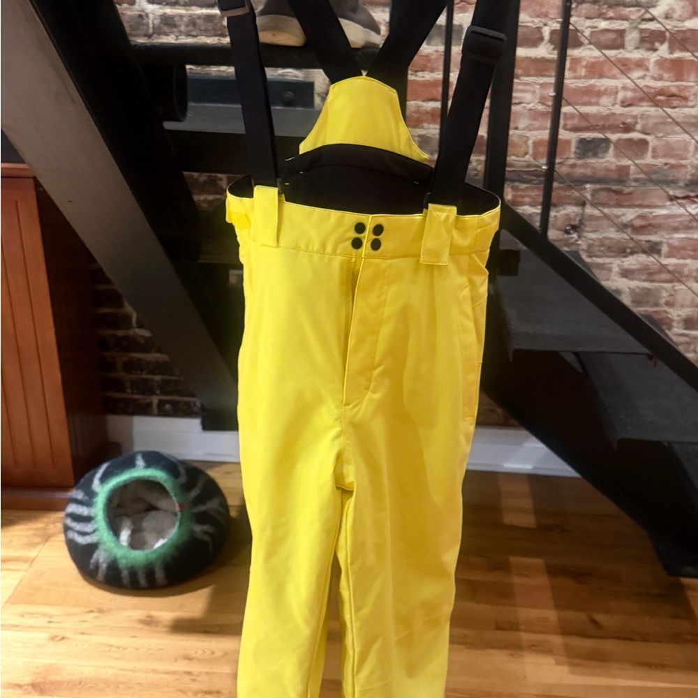 KJUS Yellow Teen Ski Pants with Adjustable Straps